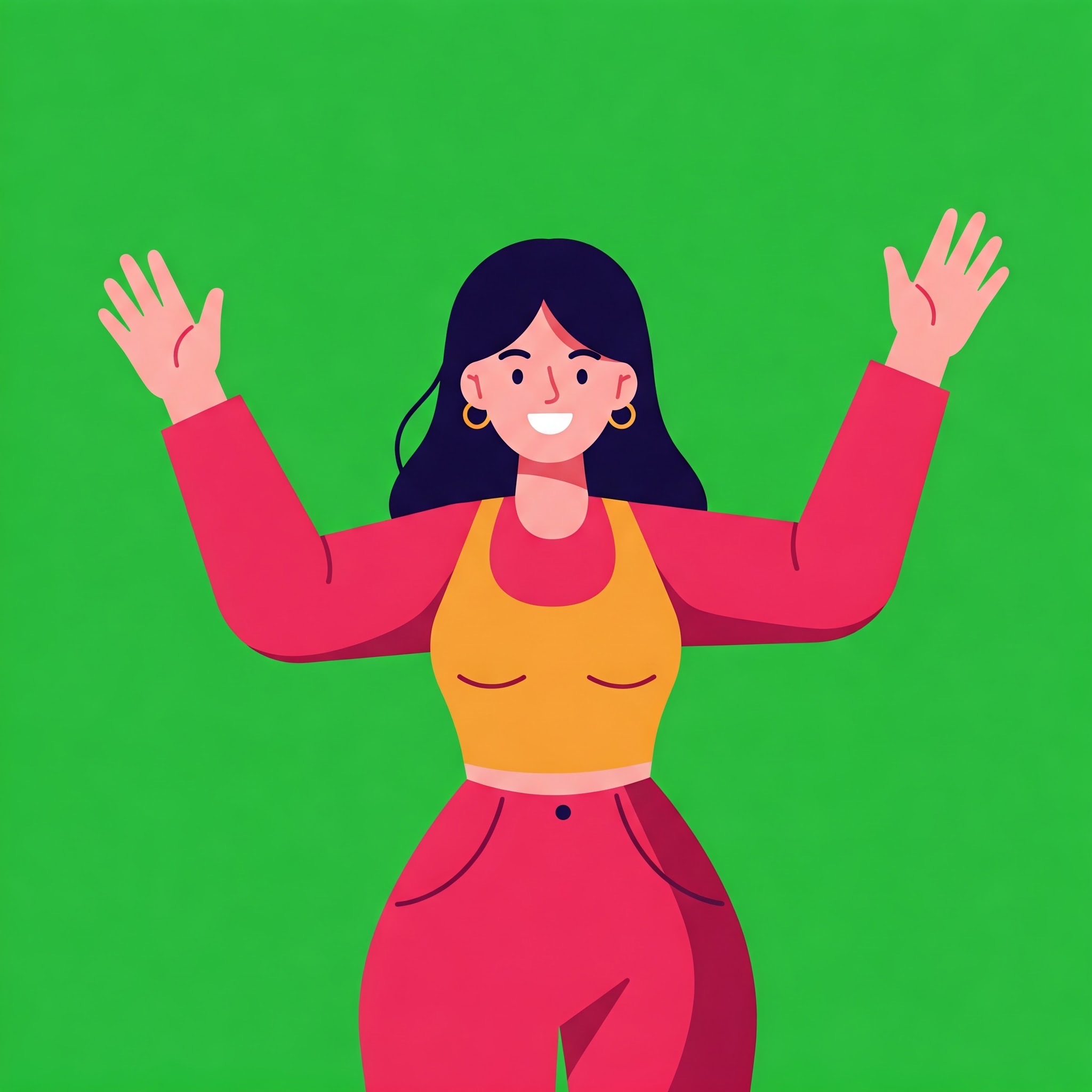 photo of Cheerful Woman with Open Arms